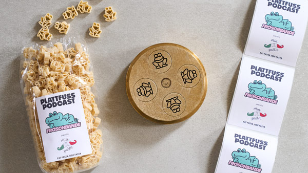 Froschnudeln mit Matrize