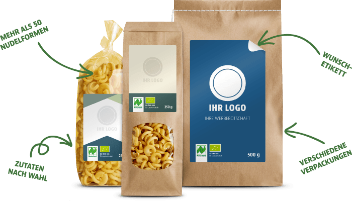 Individualisierbare Nudeln als Werbegeschenke